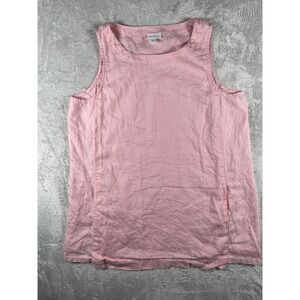 pure jill Linen Sleeveless Tank Top Light Pink Size L